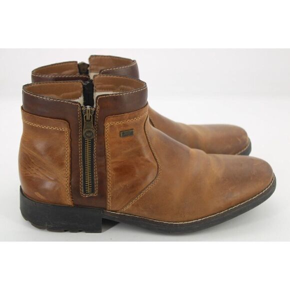 RIEKER Men's Sz 9.5US/43EU "Ron 83" Winter Boot Brown Double Zip - Picture 6 of 11